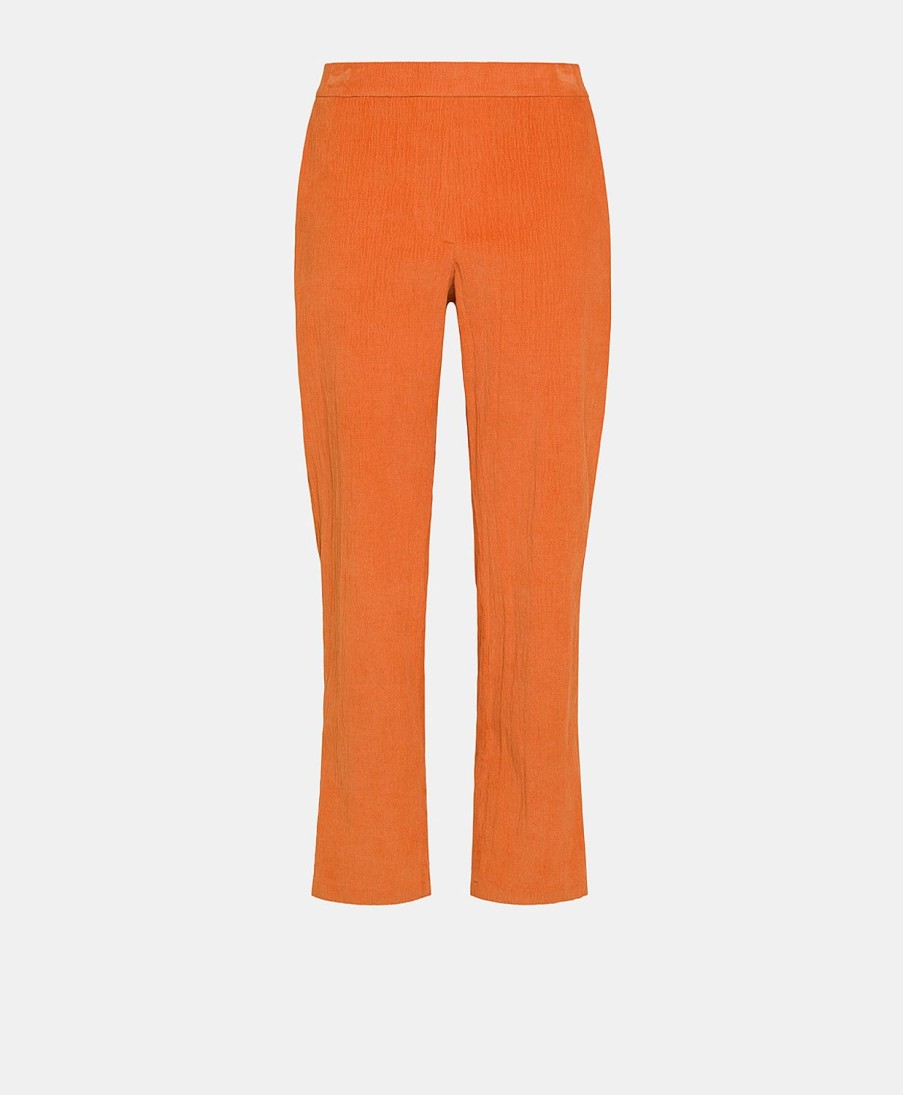 Clothing Momoni | Haiti Pant In Stretch Ribbed Co/Mo - Orange