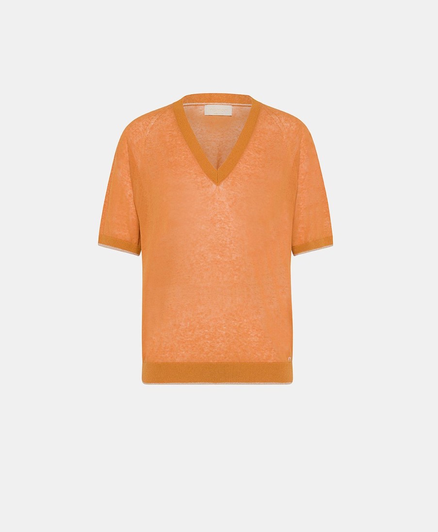 Clothing Momoni | Edie Knitwear In Linen - Orange