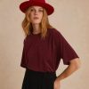 Clothing Momoni | Iora Tshirt In Lurex Jersey - Wine Red