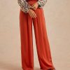 Clothing Momoni | Lanzarote Pant In Solid Colour Satin Crepe - Antique Pink