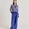 Clothing Momoni | Egide Knitwear Striped Lurex Ribbed - Blue