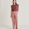 Clothing Momoni | Fucsia Bis Pant In Denim - Antique Pink