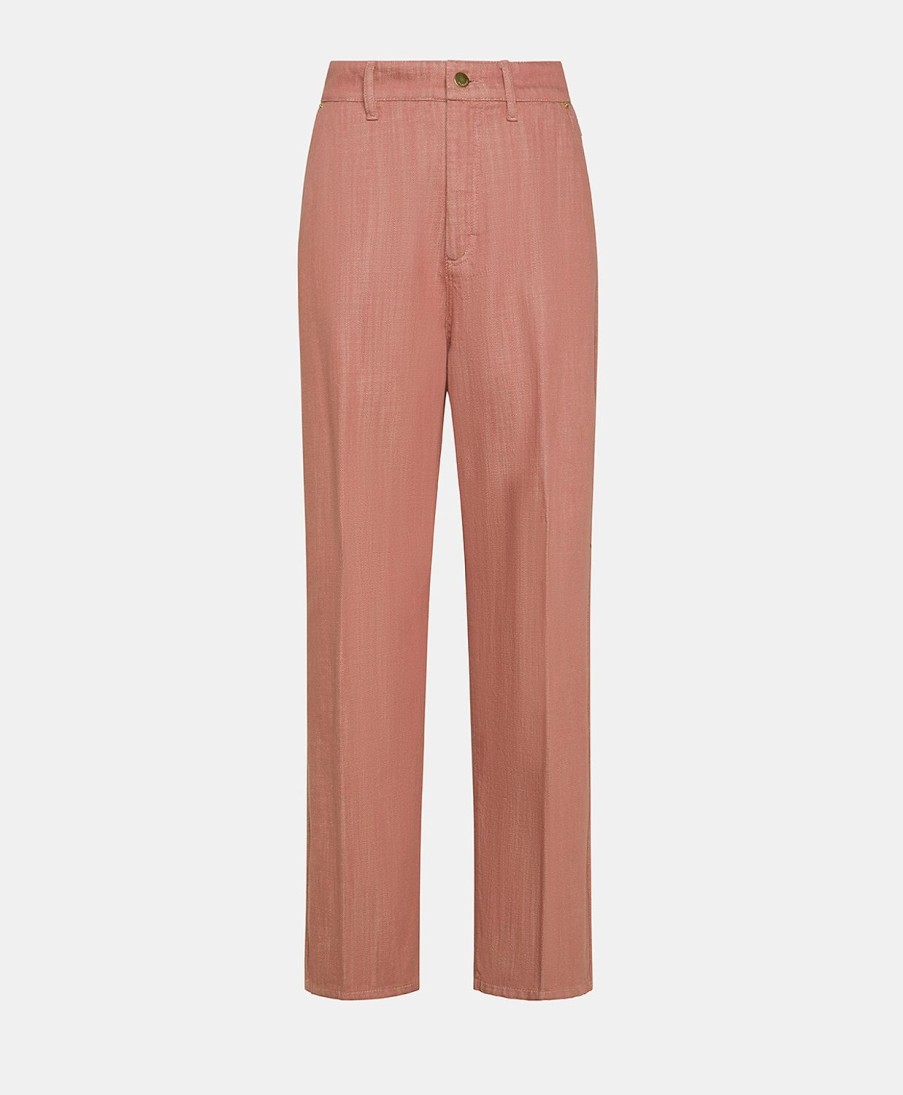 Clothing Momoni | Fucsia Bis Pant In Denim - Antique Pink