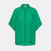 Clothing Momoni | Brooklyn Shirt In Jacquard Cupro - Emerald Green