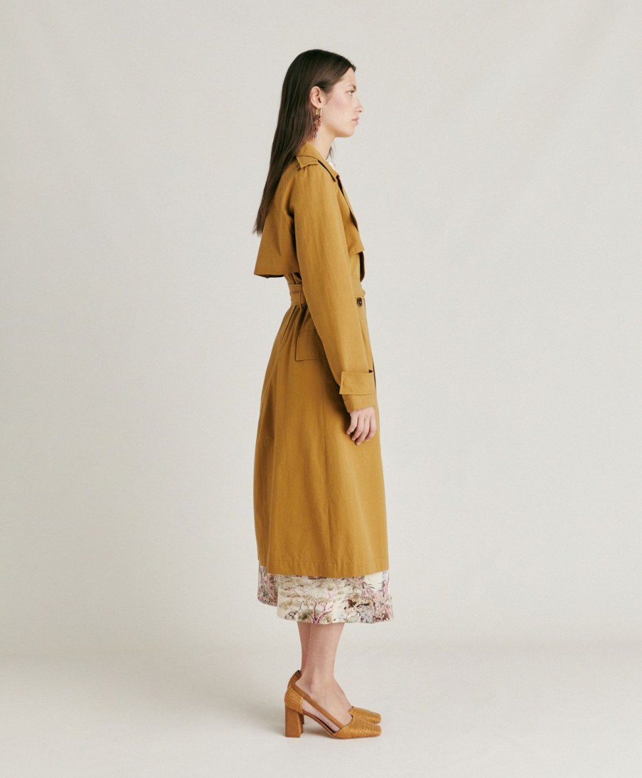 Clothing Momoni | Garden Coat In Cotton - Khaki