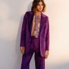 Clothing Momoni | Notte Jacket In Shiny Needlecord - Purple