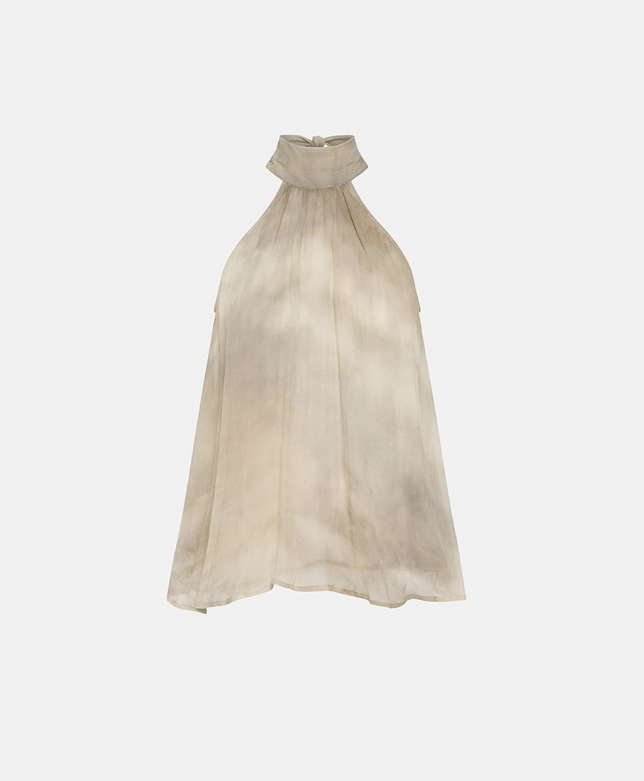 Clothing Momoni | Andre Top In Tie Dye Crepon - Pearl