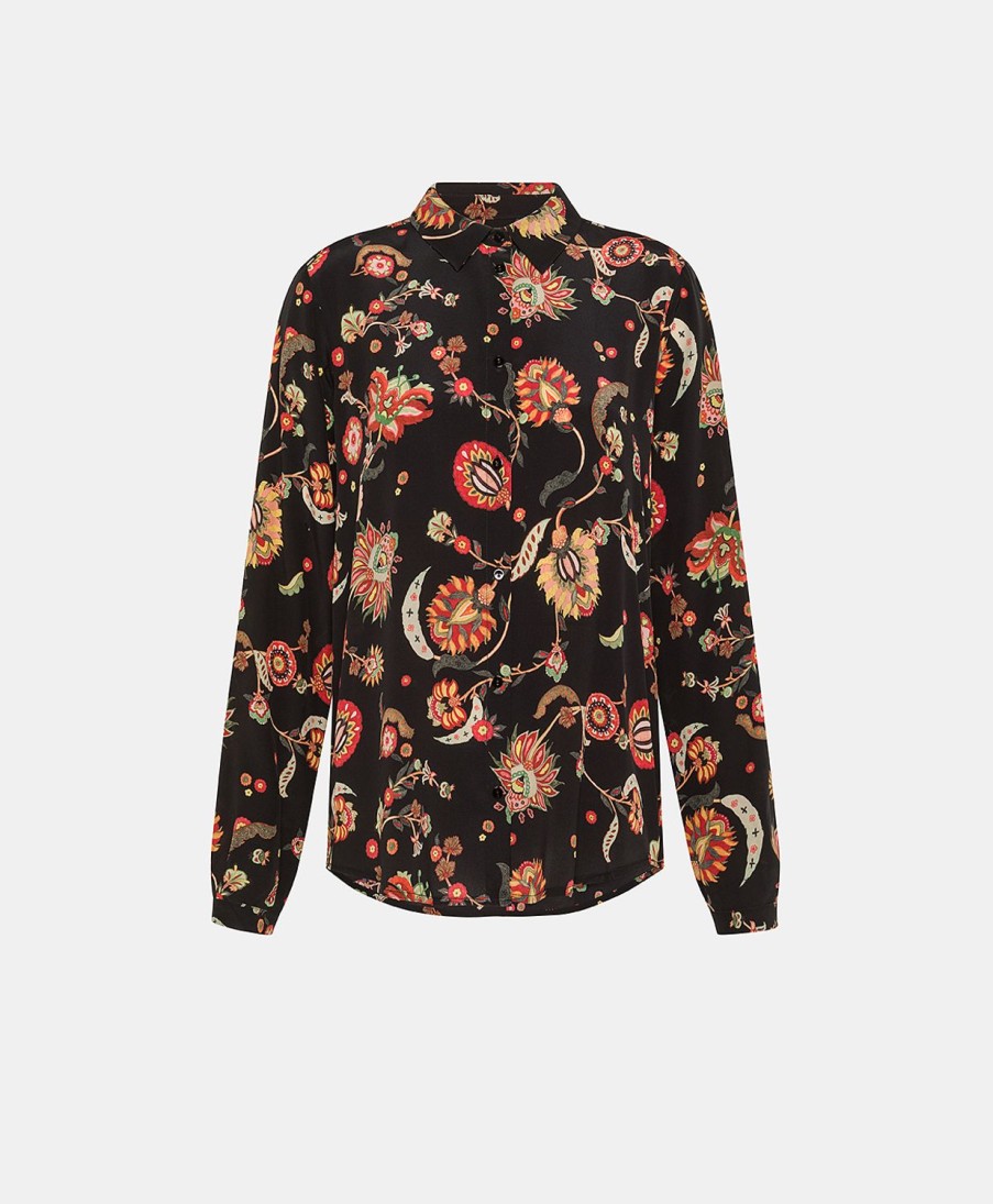 Clothing Momoni | Meudon Shirt In Printed Crepe De Chine - Multicolor Black