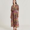 Clothing Momoni | Penelope Dress In Crepe De Chine - Olive Green Multicolour