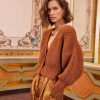 Clothing Momoni | Cardigan Isaie In Ribbed Lurex - Copper