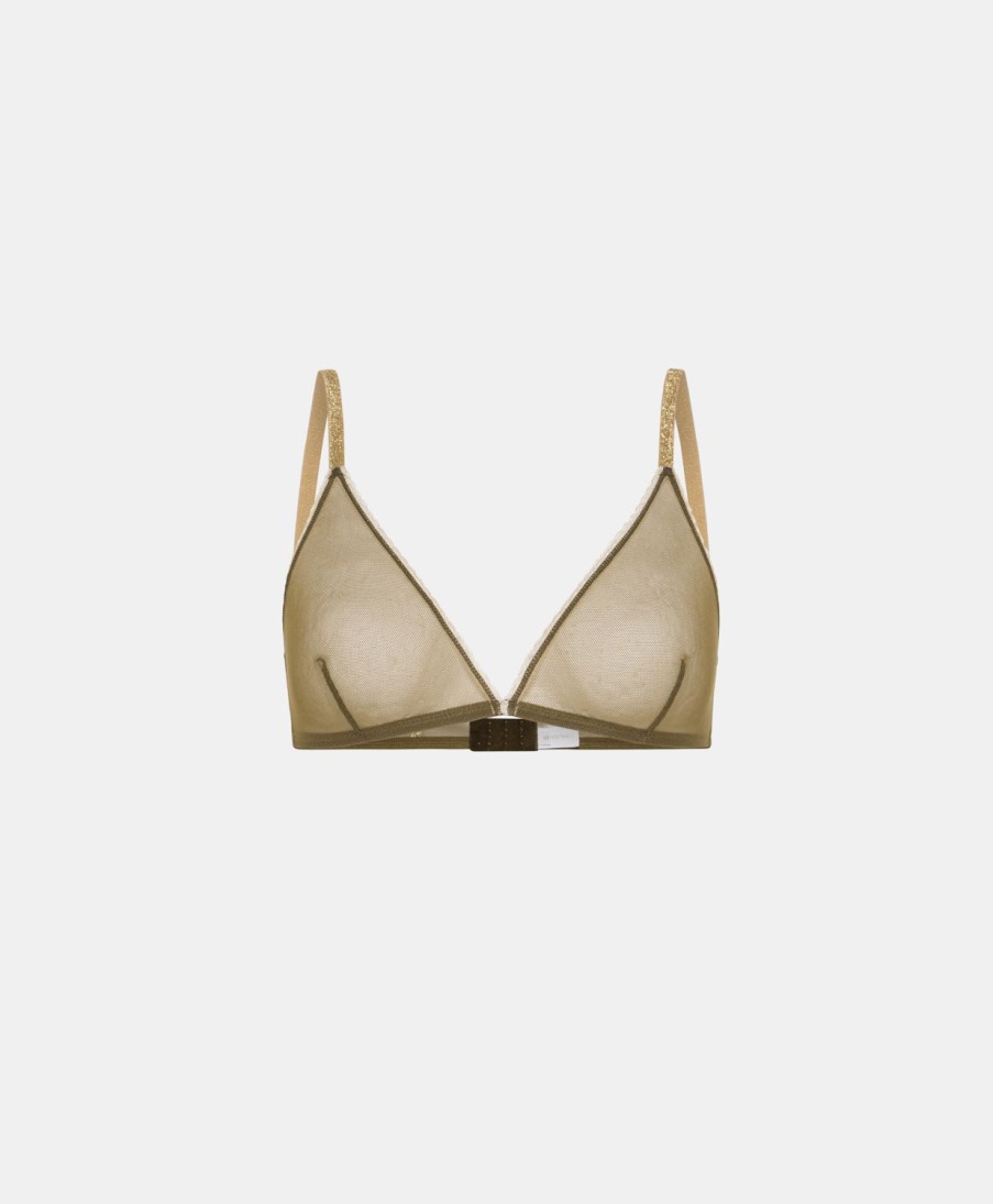 Underwear Momoni | Amethist Bra In Tulle - Olive Green