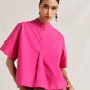 Clothing Momoni | Mialli Blouse In Poplin - Fuchsia