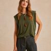 Clothing Momoni | Enna Top In Lurex Jersey - Forest Green