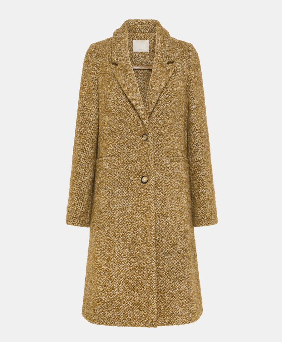 Clothing Momoni | Belgio Bis Coat In Boucle' Alpaca Wool - Beige