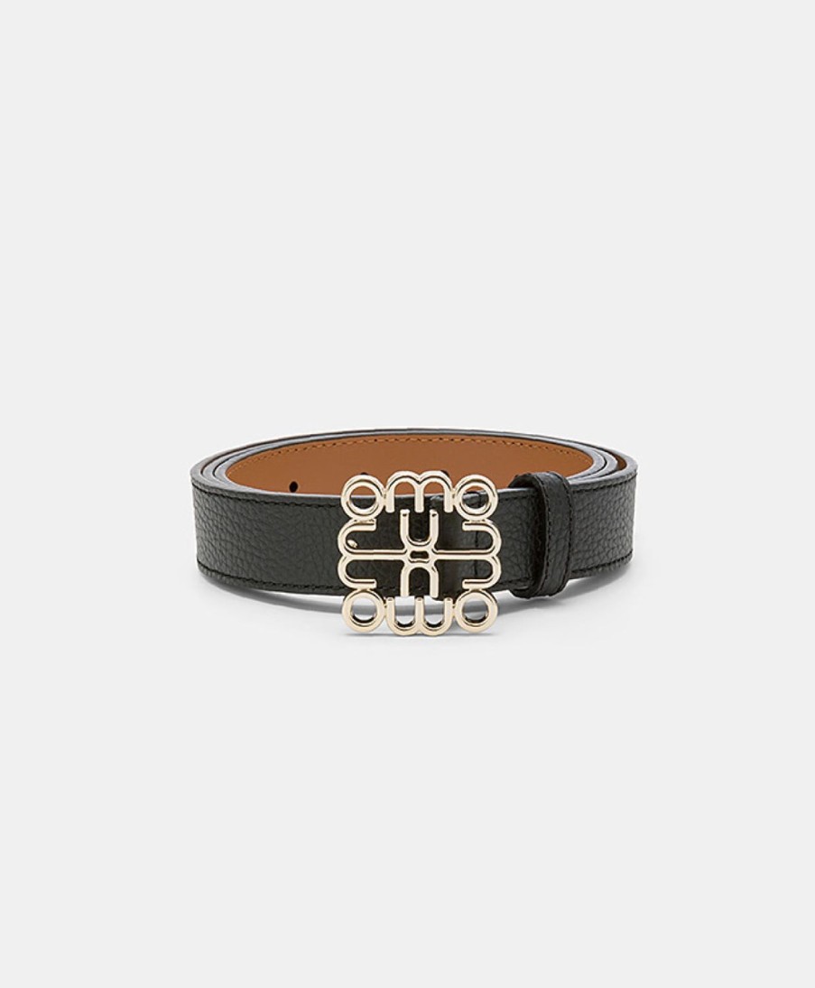 Shoes And Accessories Momoni | Bienvenu Belt In Leather - Black