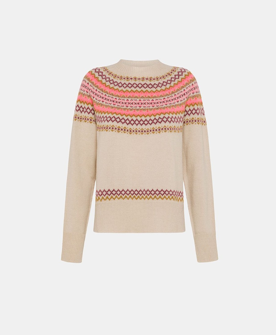 Clothing Momoni | Thibault Knitwear In Jacquard Wool - Beige