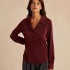 Clothing Momoni | Justin Shirt In Lurex Jersey - Wine Red