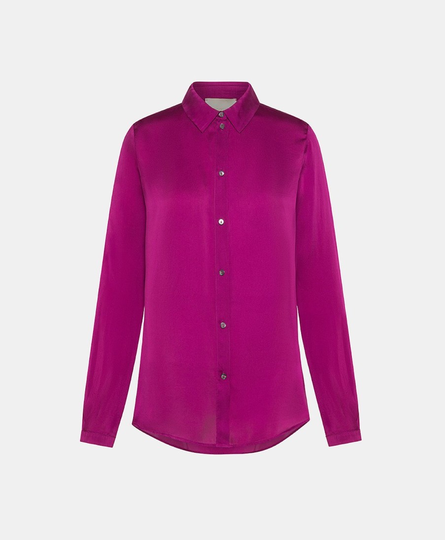 Clothing Momoni | Meudon Shirt In Plain Silk - Cyclamen