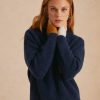 Clothing Momoni | Abete Knitwear In Colour Block Baby Alpaca - Blue