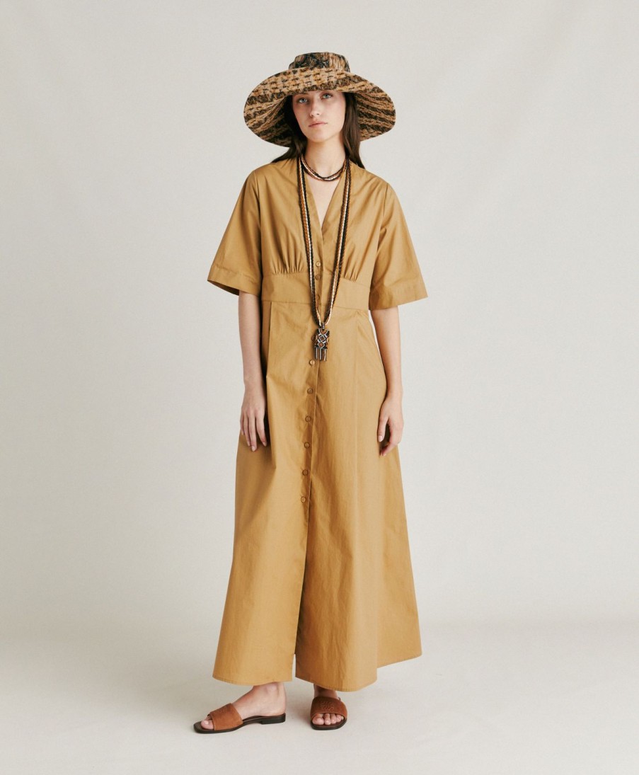 Clothing Momoni | Martinella Dress In Poplin - Sand