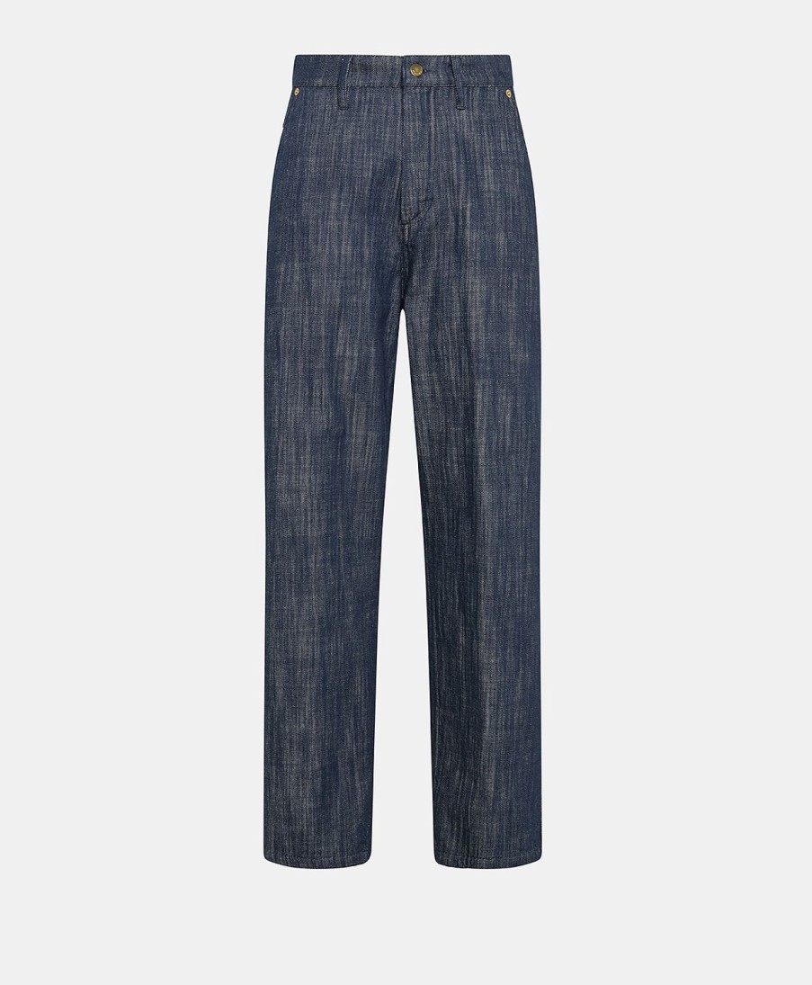 Clothing Momoni | Fucsia Bis Pant In Denim - Blue Jeans