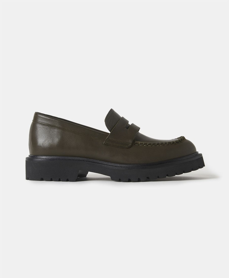 Shoes And Accessories Momoni | Daino Leather Shoes - Dark Green