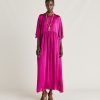 Clothing Momoni | Ginevra Dress In Plain Silk - Cyclamen