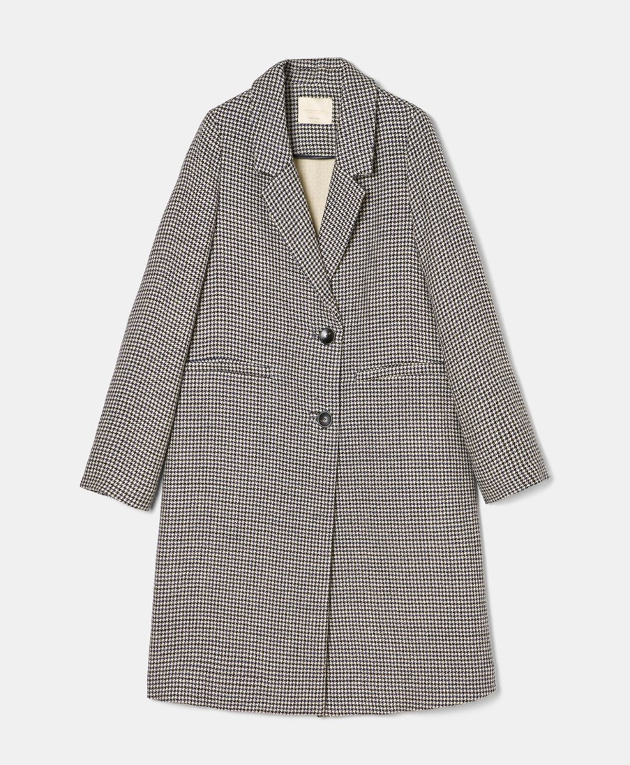 Clothing Momoni | Belgio Bis Coat - Cream/Blue