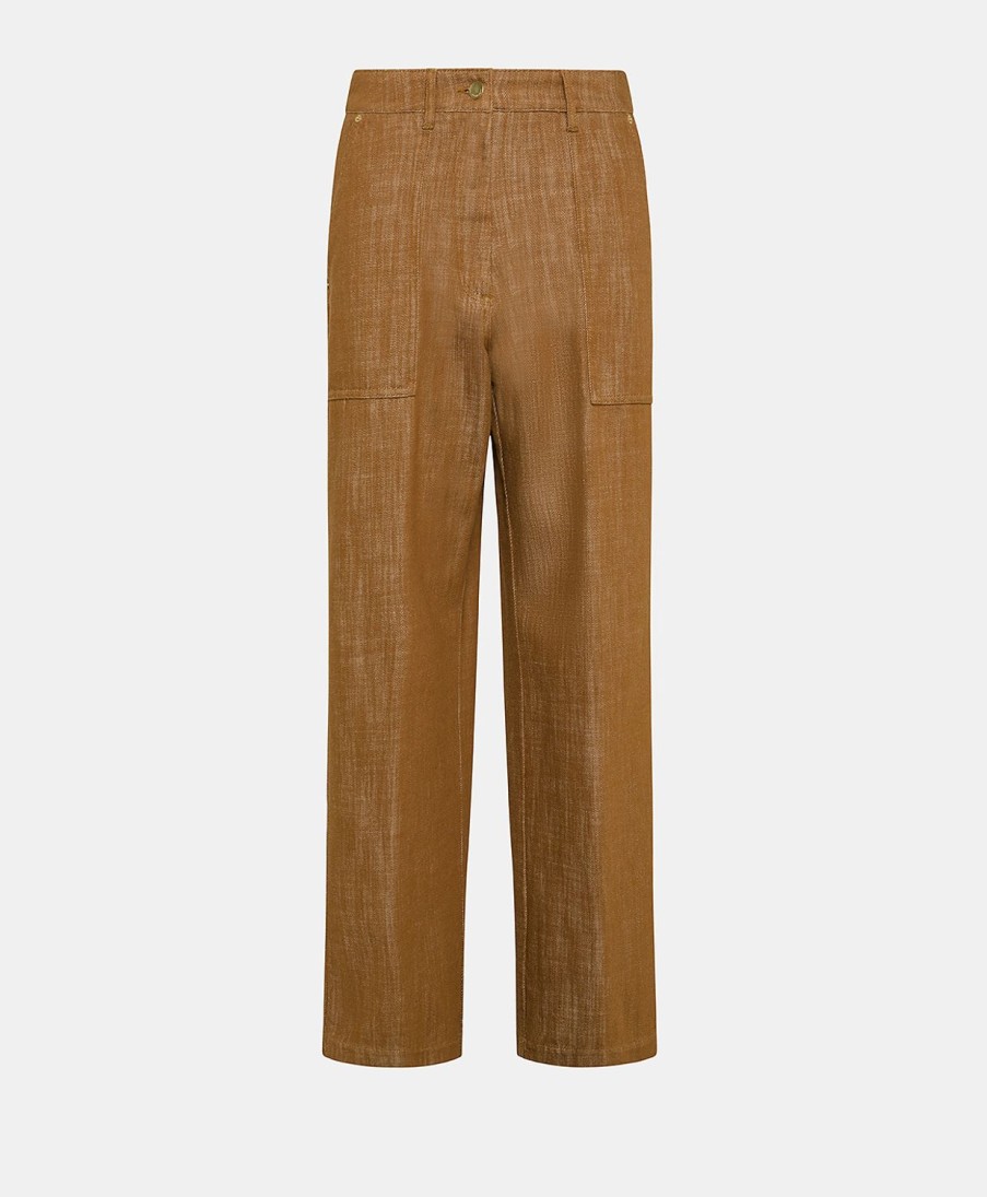 Clothing Momoni | Lora Pant In Denim - Cigar Brown