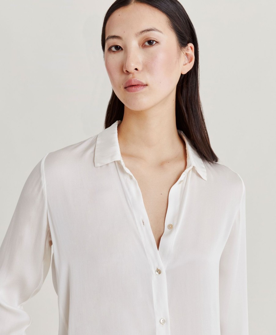 Clothing Momoni | Meudon Shirt In Plain Silk - Cream