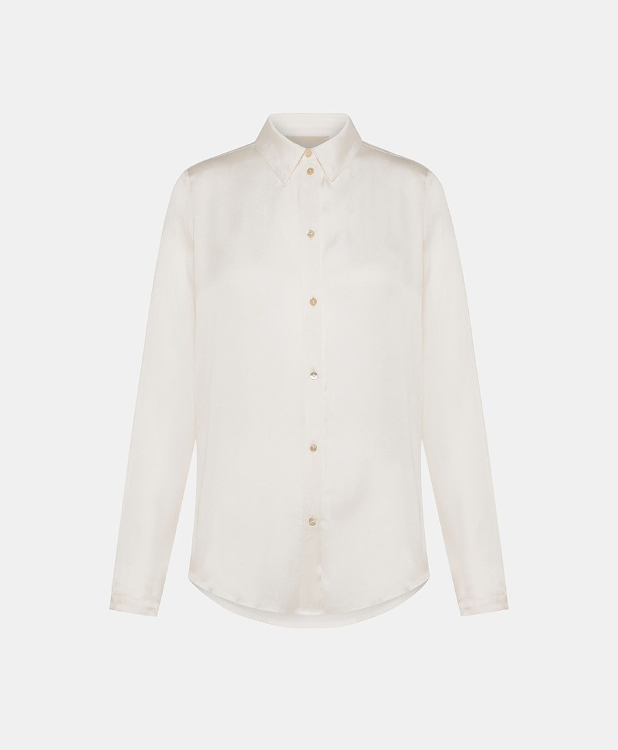 Clothing Momoni | Meudon Shirt In Plain Silk - Cream