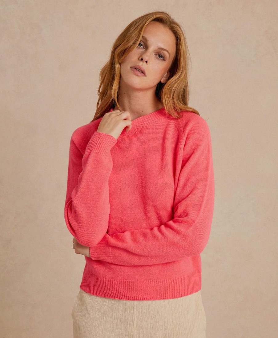 Clothing Momoni | Marmotta Knitwear In Plain Wool/Cashmere - Fluo Pink