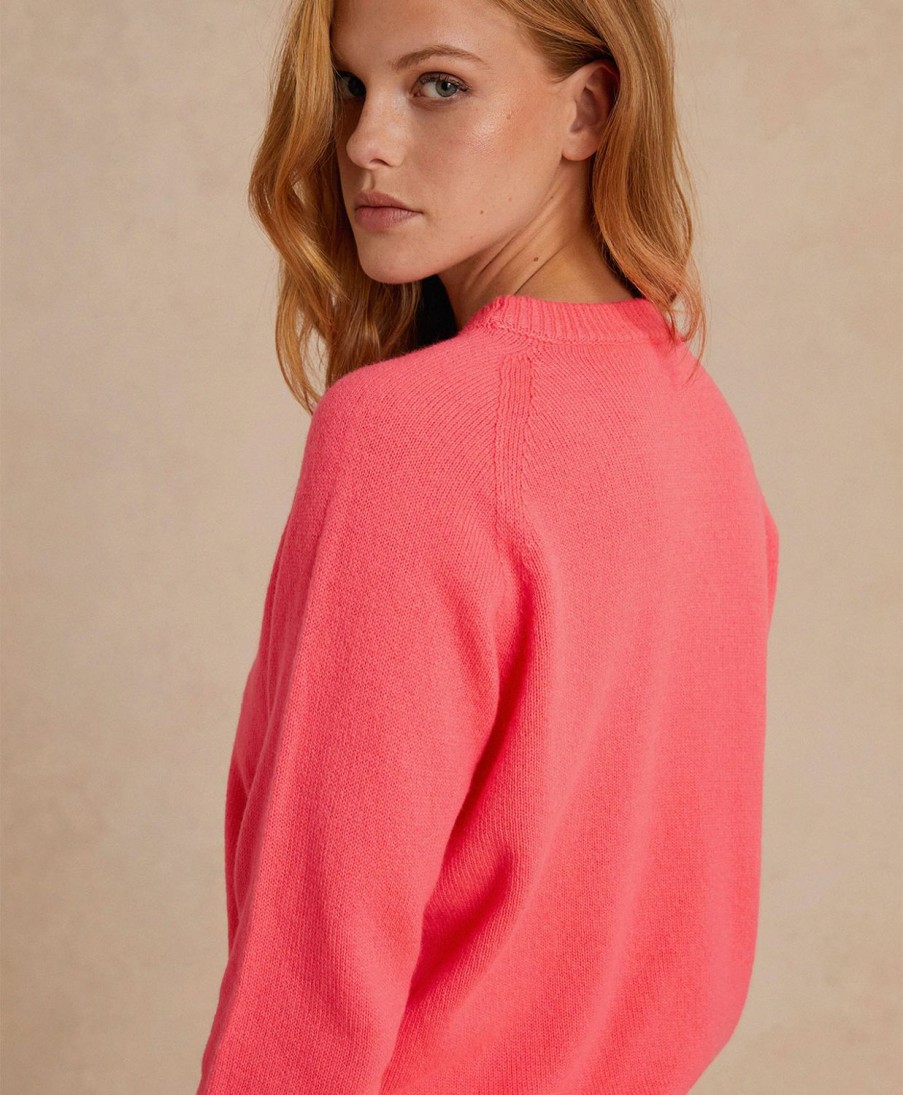 Clothing Momoni | Marmotta Knitwear In Plain Wool/Cashmere - Fluo Pink