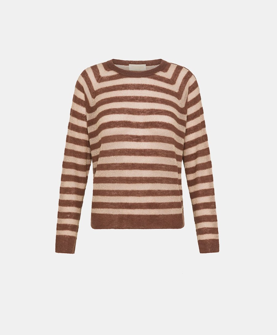 Clothing Momoni | Marmotta Knitwear Striped Lurex Ribbed - Glace '