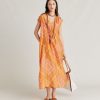 Clothing Momoni | Scilla Dress In Haboutai Silk - Orange/Fuchsia