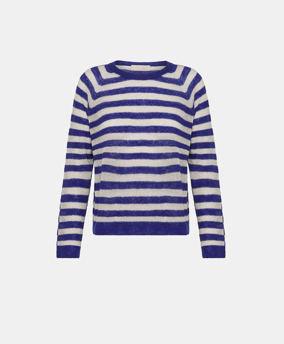 Clothing Momoni | Marmotta Knitwear Striped Lurex Ribbed - Blue