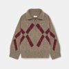 Clothing Momoni | Linc Sweater With Intarsia - Beige/Multicolour