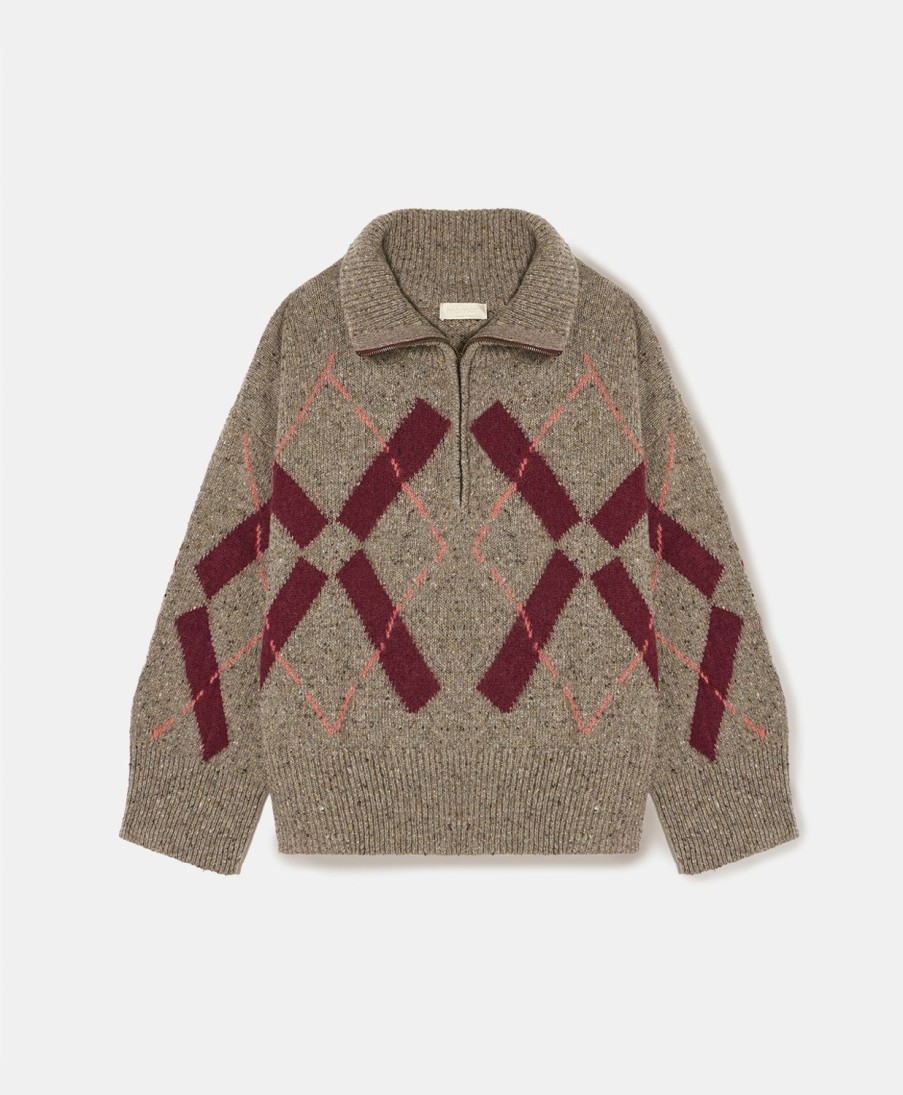 Clothing Momoni | Linc Sweater With Intarsia - Beige/Multicolour