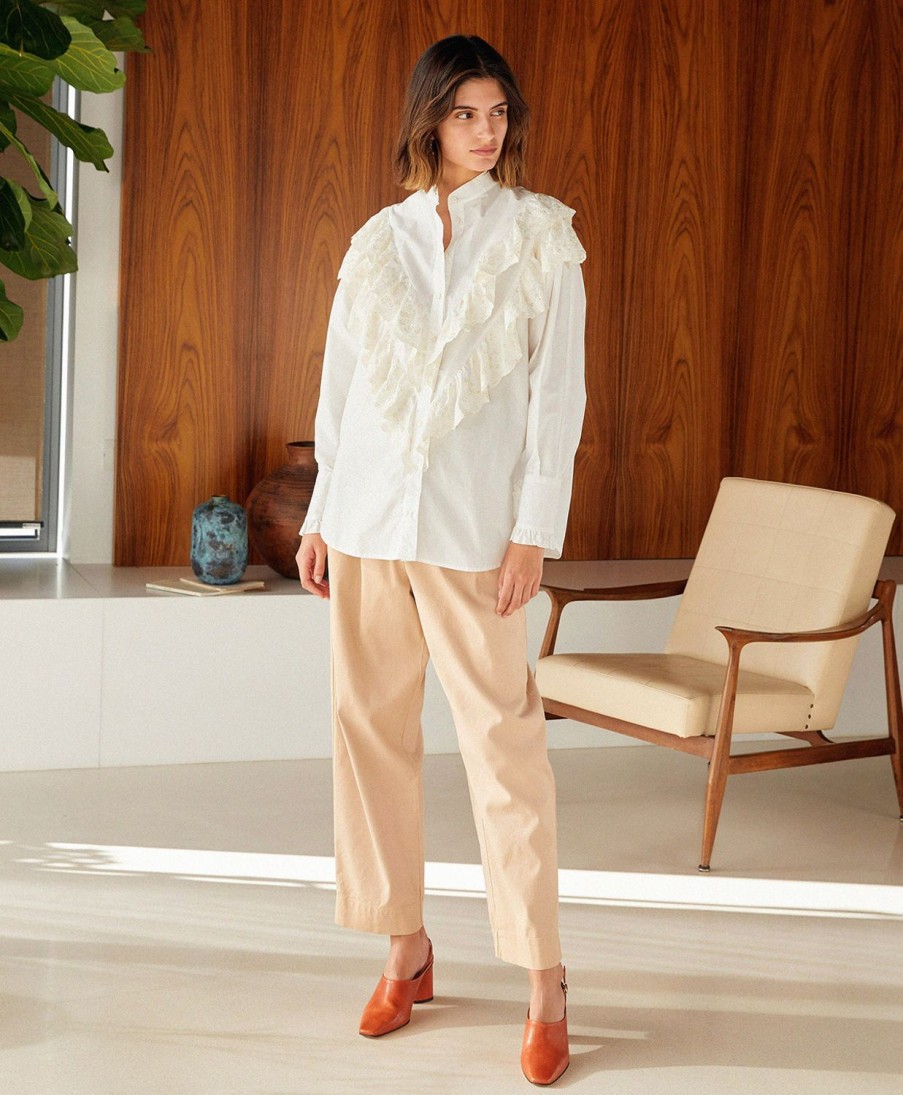 Clothing Momoni | Orthilia Shirt In Poplin - Milk