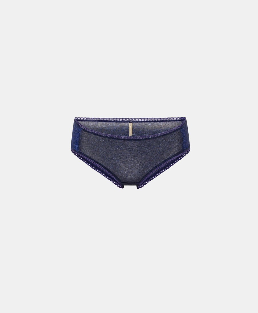 Underwear Momoni | Amaca Slip In Lurex Jersey - Blue