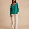 Clothing Momoni | Eric Knitwear In Light Alpaca - Emerald Green