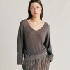 Clothing Momoni | Fresno Cardigan Lurex Ribbed - Bark