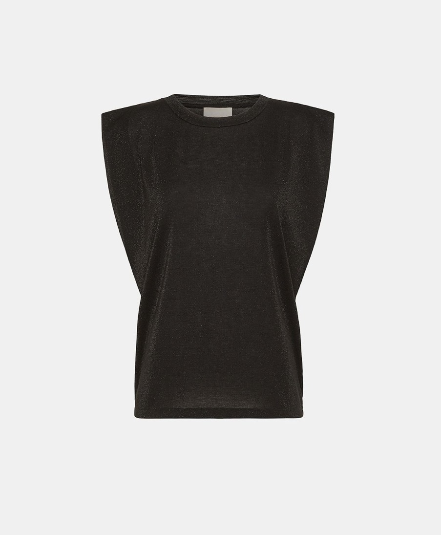 Clothing Momoni | Enna Top In Lurex Jersey - Black