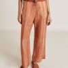 Clothing Momoni | Ginepro Pant In Viscose/Linen - Cream/Rust