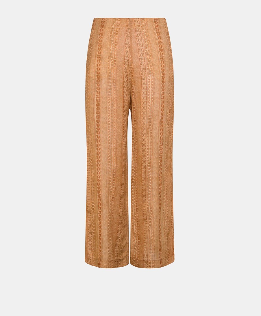 Clothing Momoni | Ginepro Pant In Viscose/Linen - Cream/Rust