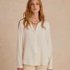 Clothing Momoni | Meudon Shirt In Silk Crepe Blend - Butter