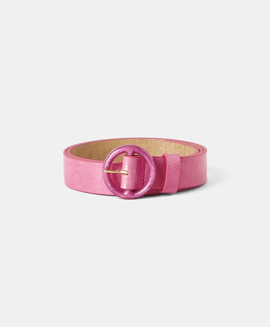 Shoes And Accessories Momoni | Damien Bis Belt In Naplak Leather - Fuchsia