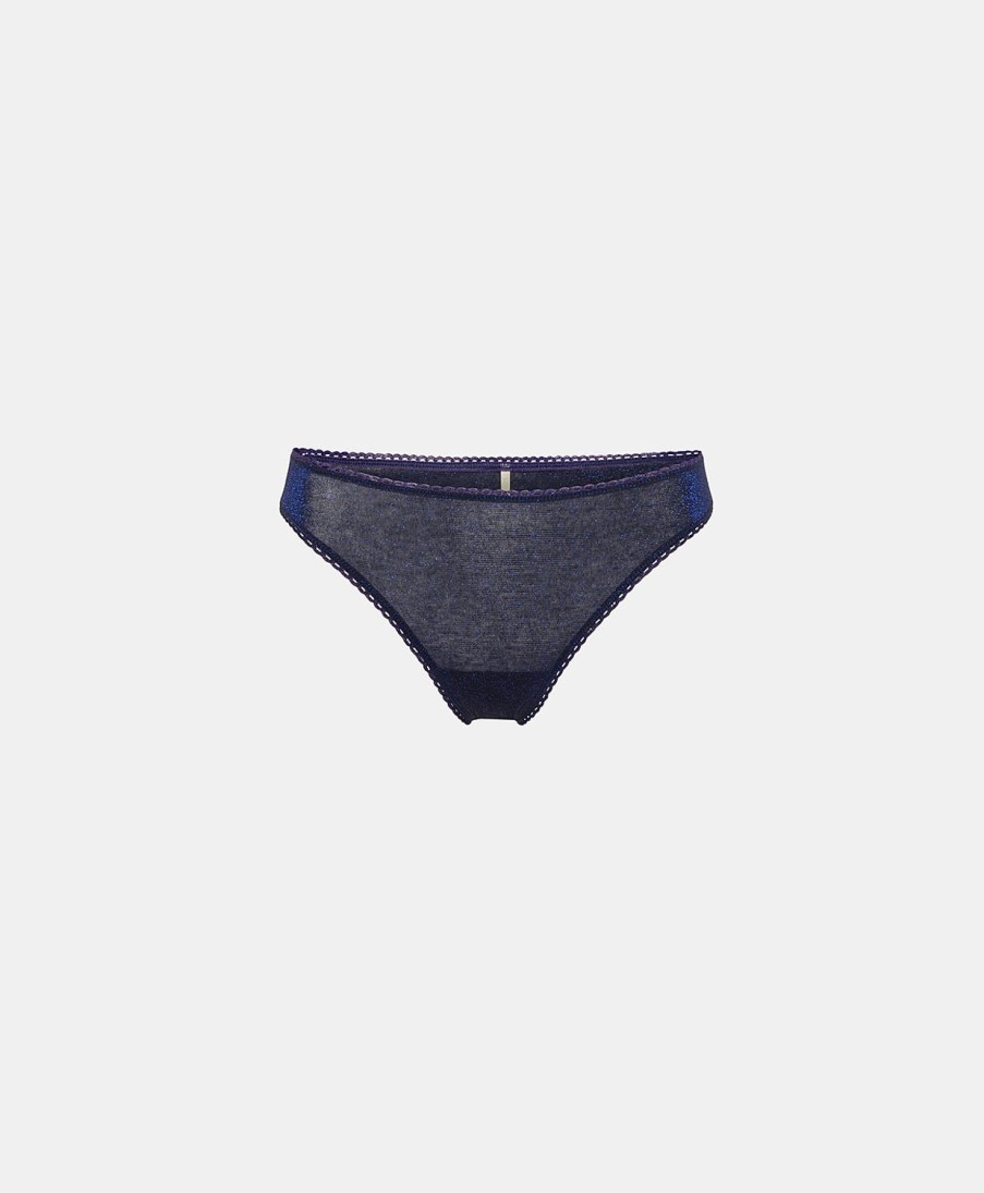 Underwear Momoni | Arca Slip In Lurex Jersey - Blue