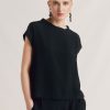 Clothing Momoni | Curacao Blouse In Plain Acetate Silk - Black