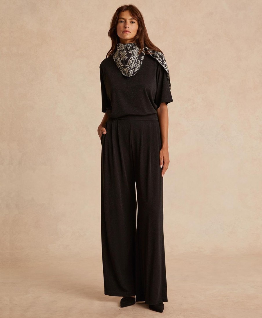 Clothing Momoni | Lanzarote Pant In Lurex Jersey - Black